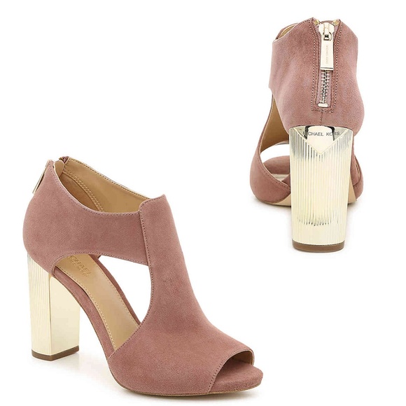 New Michael Kors Paloma Suede Open Toe Booties - Picture 1 of 8